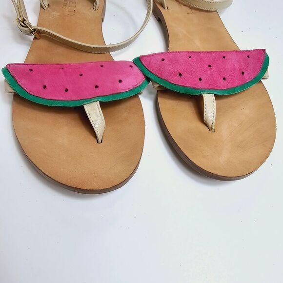 Cornetti Italy Suede Watermelon Thong Sandals Size 39 - Picture 6 of 10